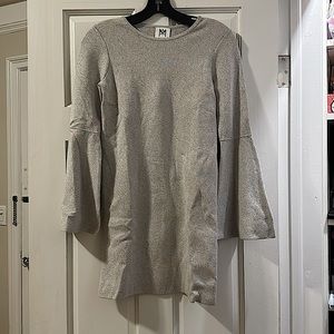 Milly Minis gray and silver dress with red, pink, gold, and blue sparkles.